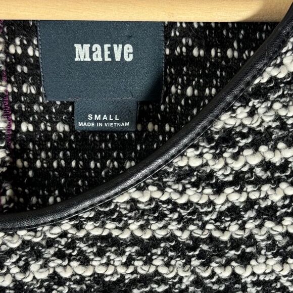 Anthropologie Maeve Black/White Boucle Tweed Poly/Cotton Dress Sz S - Picture 7 of 10